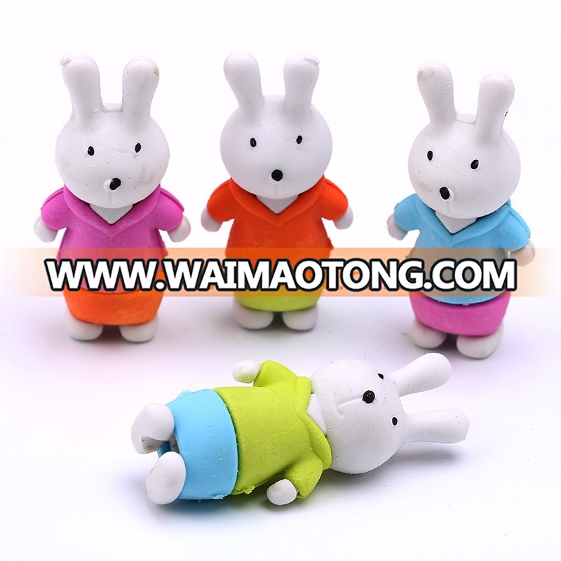 New design animal cute lovely rabbit shape topper pencil eraser