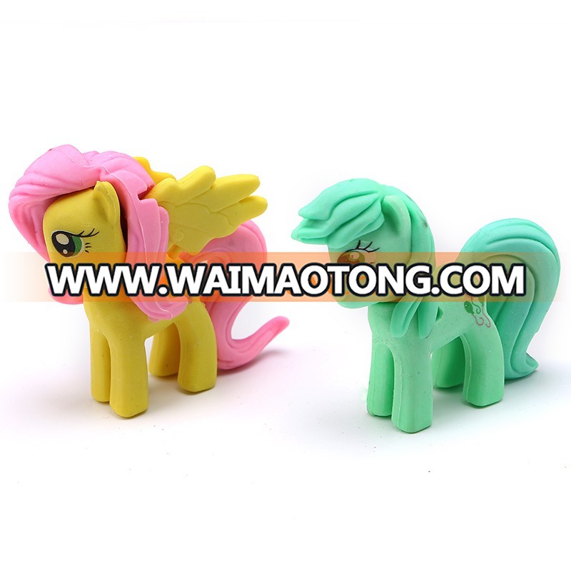 Cool shape flying unicorn eraser with long hair