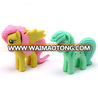 Cool shape flying unicorn eraser with long hair